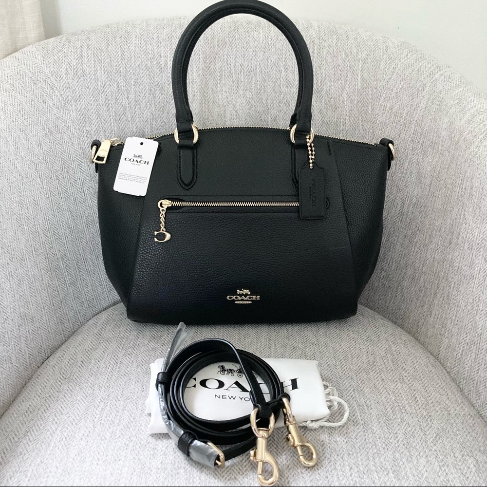 Coach Elise Satchel Pebble Leather Crossbody Shoulder Bag